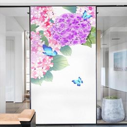 Window Stickers Film Privacy Static Cling No Glue Decorative Flower Treatments Coverings Glass Sticker For Home