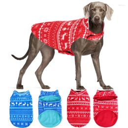 Dog Apparel Reversible Coat Warm Winter Sweater Christmas Clothes Cold Weather Fleece Vest Jacket For Small Medium Large Dogs