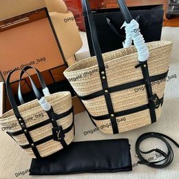 Top designer bag women's handbag new classic Paper Grass Woven Bag Portable High Capacity Tote bag Luxury leisure Single Shoulder Womens Beach bag