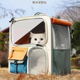 Cat Carriers Carrier Portable Backpack Pet Double-Shoulder Bag Warm Travel Seat Godsend For Dogs Large Capacity Box