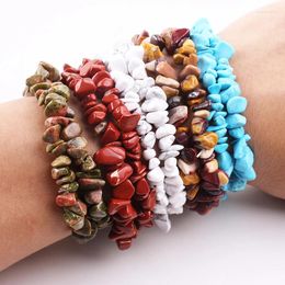 Strand Stretch Natural 5-8mm Chips Bead Bracelet Healing Crystal Energy Fashion Jewelry For Women Men Girl Birthday Gift