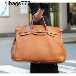 Handmade Bk Bag Large Handbag Handbags Limited Top Bags Designer Edition Bag Travel Luggage Men's and Women's Fitness Soft Leather Capacity 50