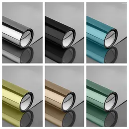 Window Stickers Reflective Film One Way Silver Mirror Glass Heat Control Anti UV Tint Sun Block Sticker Roll