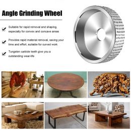 16mm 22mm Bore Round Wood Angle Grinding Wheel Sanding Carving Rotary Tool Abrasive Disc for Angle Grinder Tungsten Carbide