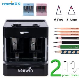 Sharpeners Tenwin Automatic Electric Pencil Sharpener Mini Usb Dual Power Sharpener Supply School Students Stationery for 612mm Pencil