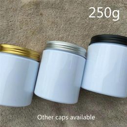 Storage Bottles 250g Plastic White Jar Empty Cosmetics Mask Cream Container Lotion Tea Refillable Packaging Bottle 20pcs