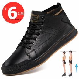 Boots Yeinshaars New Lift Sneakers Men Boots Casual Elevator Shoes Height Increase Insoles 6cm Man Tall Shoes Leisure Fashion Sports