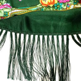 Russian Fringed Shawl Ukraine Babushka Square Bandana Head Scarf Female Hijab 2023 Women's Traditional Floral Printing Scarf