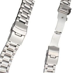 Silver Stainless Steel Watchbands Bracelet 18mm 20mm 22mm Solid Metal Watch Band Men Strap Accessories4966371