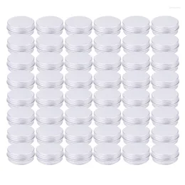 Storage Bottles 20Pcs Round Aluminum Lip Tins With Screw Top Lids Silver Metal Empty Cosmetic Sample Container Travel Jars Pot