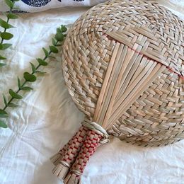Decorative Figurines Summer Cooling Fan Hand Fans Handmade Straw Hand-woven Palm Mosquito Repellent Cattail