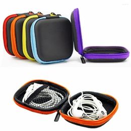 Storage Bags 7.5x3cm Zipper Headphone Case PU Leather Earphone Bag USB Cable Organiser For Toy Data