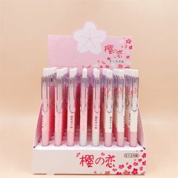 Pencils 48 pcs/lot Creative Sakura Clip Mechanical Pencil Cute 0.5mm Automatic Pens For Kid School Office Supply Promotional Gifts