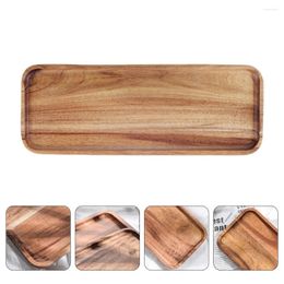 Decorative Figurines Acacia Wood Pallet Tray Wooden Rectangle Bread Holding Breakfast Food Storage Fruit Dessert Serving