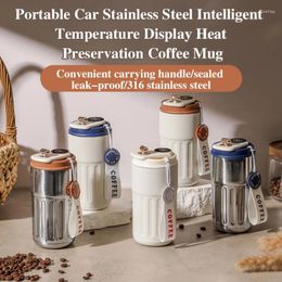 Water Bottles Intelligent Portable Thermal Mug Stainless Steel Keep Cold Car Display Temperature Cups