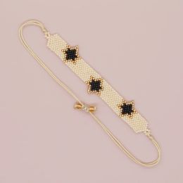 YASTYT Handmade Wide Row Bracelets Miyuki Seed Beads Braided Heart and Six Pointed Star Boho Bracelets Ladies Jewelry Wholesale
