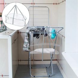 Hangers Foldable Mesh Hamper Hanging Storage Clothes Basket Space Saver Bags Organizer Laundry Rack For Socks White