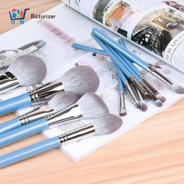 Makeup Brushes Setwith Leather Bag Foundation Powder Blush Eyeshadow Eyebrow Brush Soft Hair Cosmetic Tool 240403