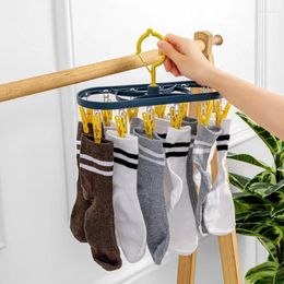 Hangers 12 Clip Windproof & Non-slip Space-saving Clothes Shelf Dry Socks Underwear For Living Room And Bathroom
