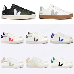 2024 Summer Hot French Brazil Green Low-carbon Life V Organic Cotton Flats Platform Sneakers Women Casual Classic White Designer Shoes Mens Loafers 36-45 Y43