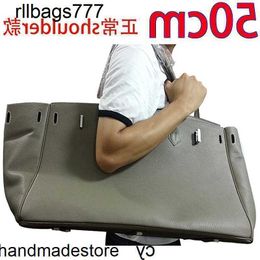 Handmade Bk Bag Handbag Large Tote 50cm Shoulder Bag Genuine Leather Men's