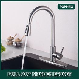 Kitchen Faucets 2024 Faucet Stainless Steel 304 Water Tap Modern Taps Pull Out Sprayer Mixer Sink