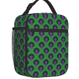Shining Inspired Overlook Hotel Vintage Carpet Pattern Insulated Lunch Bags Geometric Portable Cooler Thermal Lunch Box Kids