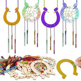 Decorative Figurines Wind Chime Craft Kit DIY Horseshoe Shape Chimes Window Art Ornament For Home