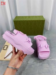 Designer Luxury G sandals Sandal Chain Buckle Strap Flip Flop Flat Slide Slipper With Box