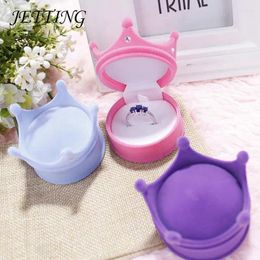 Jewellery Pouches Velvet Ring Display Box Ear Stud Necklace Case Container Crown Shape Wedding Gift Earrings Storage