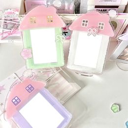 Acrylic Kpop Photocard Holder INS 3in House Shape Photo Frame Kpop Picture Frame Idol Cards Display Stand Room Table Kpop Decor