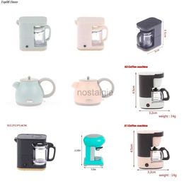 Kitchens Play Food 1/12 Dollhouse Coffee Maker Coffee Cup Coffee Pot Simulation Kitchen Toys Doll House Miniature Electrical Supplies Accessories 2443