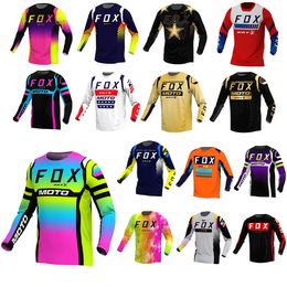 Mens BAT FOX MTB Downhill Motocross Motorcycle Offroad DH Mountain Bike Maillot Ciclismo Hombre 240403