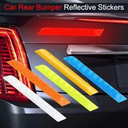 2pcs/set Car Bumper Reflective Safety Strip Stickers Car Rear Bumper Reflective Sticker Reflective Warning Safety Tape