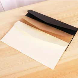 Envelopes 50 Pcs/set Cartoon Kraft Paper Gift Window Envelopes Sobres Kraft Envelopes Size 110*220mm 3 Colour Brown Whtie Black