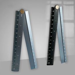 Creative Simple 4 Colours Aluminium 30cm Folding Metal Rulers Office Measurement Students Drawing Tools School Stationery Supplies