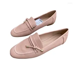 Casual Shoes Pink Leather Women's Wide Fit Comfortable Flat Ladies Soft Loafers 2024 Spring Basic Slip On Massasins Driving Flats EU41