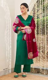 Casual Dresses Stitched Salwar Kameez Palazzo Kurti Velvet Dupatta Thread Work