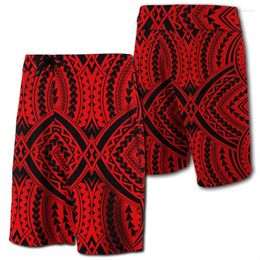 Men's Shorts Men Hwaii Kakau Polynesian Board Colorful Haka Style Beach 3D Print Swim Trunks Ropa Hombre Short Pants