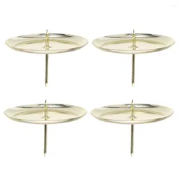 Candle Holders 4 Pcs Holder Iron For Table Wreath Base Tea Light Desktop Ornament Simple Modern Candlestick Flower Garland