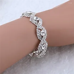 Bangle Elegant Deluxe Austrian Crystal Bracelet Women Infinity Rhinestone Gift