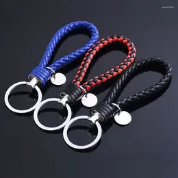 Keychains Fashion Retro Braided Leather Rope Keyrings Unisex Hand-woven Cords Lanyard Women Men Car Key Holders Gifts