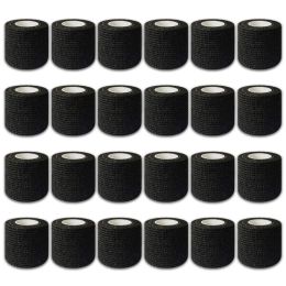 8/12Rollers Black 5*450cm Disposable Cohesive Tattoo Grip Tape Wrap Elastic Bandage Rolls For Tattoo Machine Grip Accessories