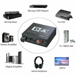 32-192k Digital To Analogue Audio Converter Receiver Volume Adjustment Bidirectional Toslink To Coax Audio Adapter