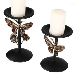 Candle Holders Stand Vintage Table Centerpieces Decor Decorative Pedestal Butterfly And Flower Design Romantic