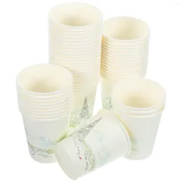 Disposable Cups Straws Christmas Cup Beverage Paper Festival Party Dinnerware Drinking Coffee