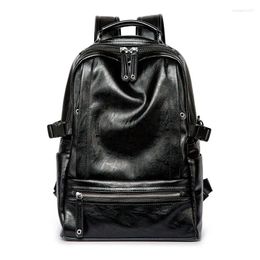 Backpack Travel Cabin 45x15x31 Bag High Quality PU Leather Knapsack Leisure Multi-function Men Backpacks