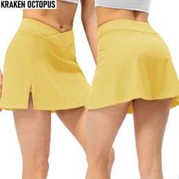 Summer Slim Yoga Shorts Short Skirts Ultra Short Mini Skirts Gym Exercise Running Fitness Tennis Anti-Light Sports Skirts 240321