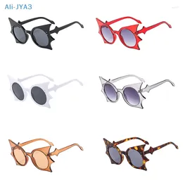Sunglasses Halloween Glasses Unique Bat Shaped For Women Trendy Rimless Goth Funny Novelty Colorful Eyewear