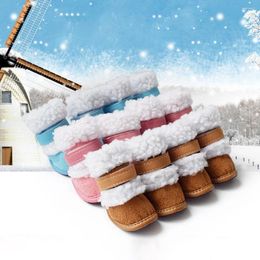Dog Apparel 4Pcs/Set Boots Shoes Thick Warm Winter Rain Snow Non-slip Puppy Chihuahua Cotton Booties Accessories Para Perro